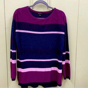 TALBOTS STRIPES OF PURPLE BLOUSE SWEATER